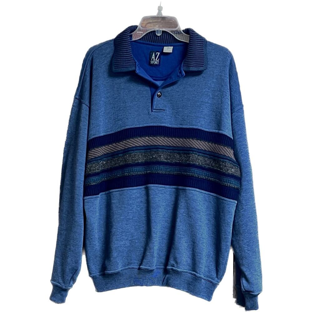 Vintage 90s AZ Sport collared sweatshirt men’s XL